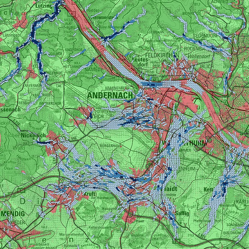 Karte Kaltluft Andernach