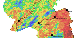 Das Bild zeigt einen Ausschnitt der Karte der Thermischen Situation in Rheinland-Pfalz