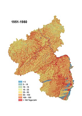 Trockenheitsindex in Rheinland-Pfalz im Zeitraum von 1951-1980